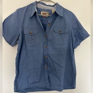 schmidt work wear shirt for women size medium light blue 100% cotton - rugged